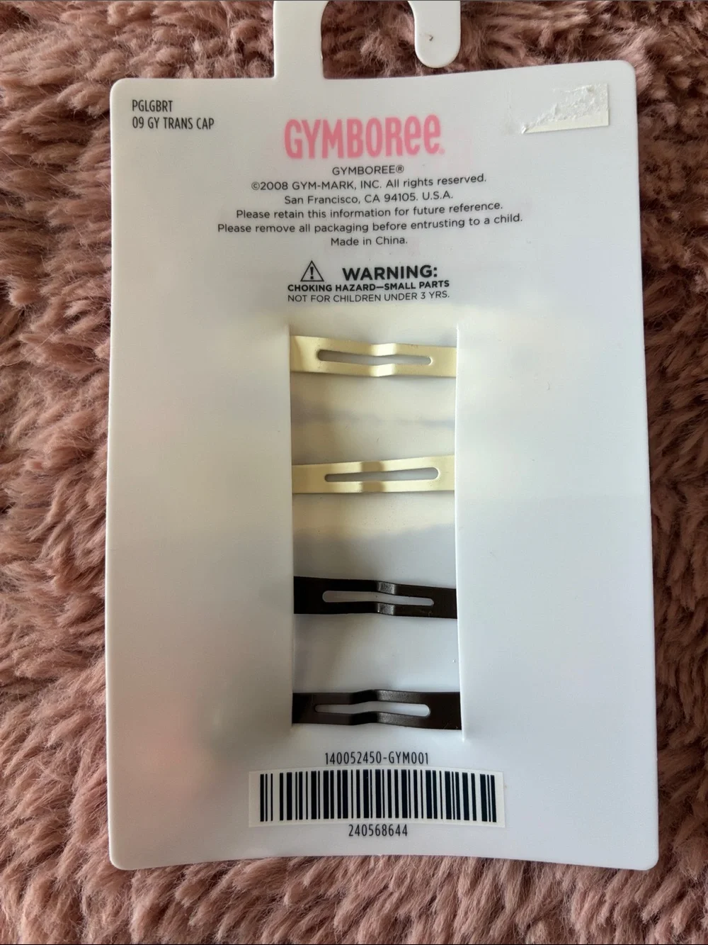 Gymboree Pink Cake & Crown Snap Clip Set with Multicolored Dots